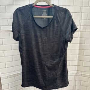 Women's Danskin Now Semi-Fitted XL 16-18 Polyester Black Gym Workout Shirt